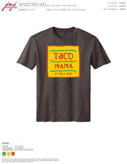 Taco Mama Heather Brown T-Shirt with sign logo