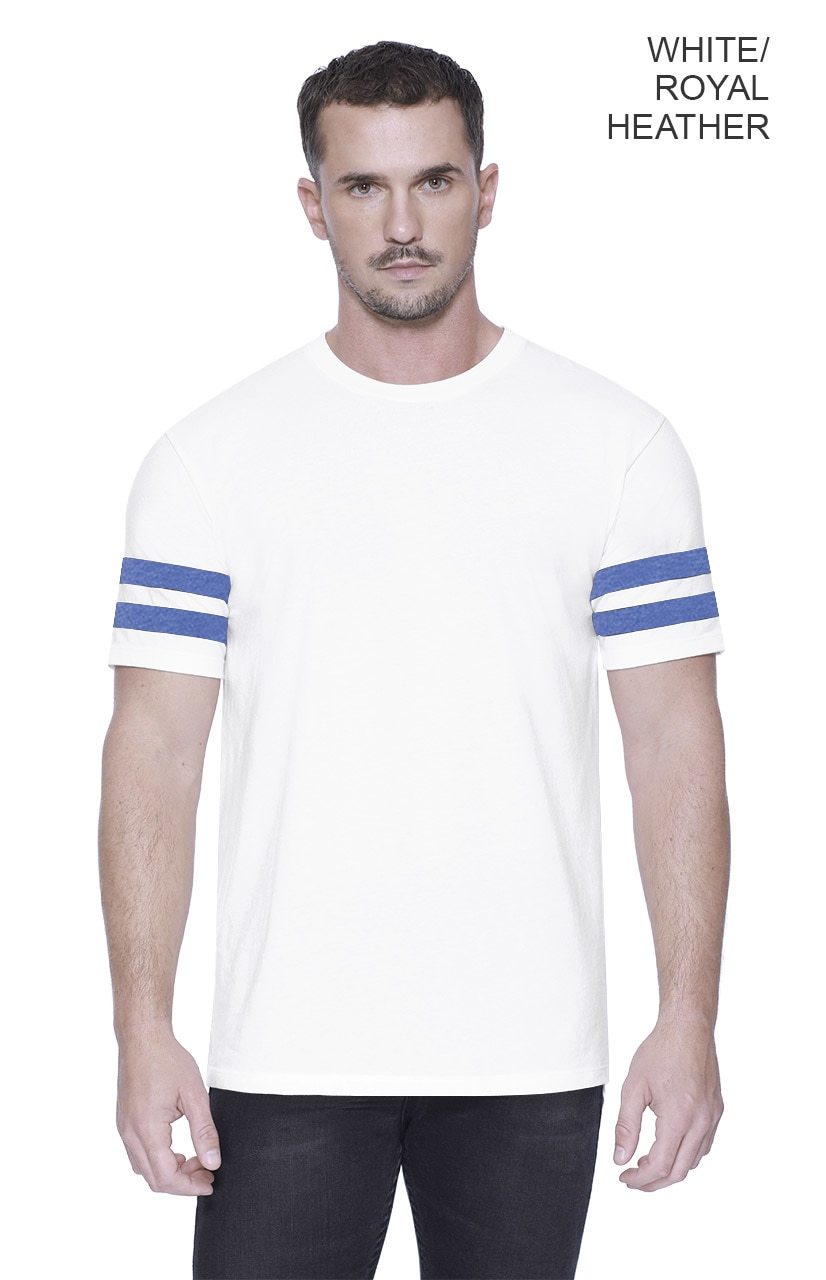 Unisex CVC Stripe Varsity T-Shirt