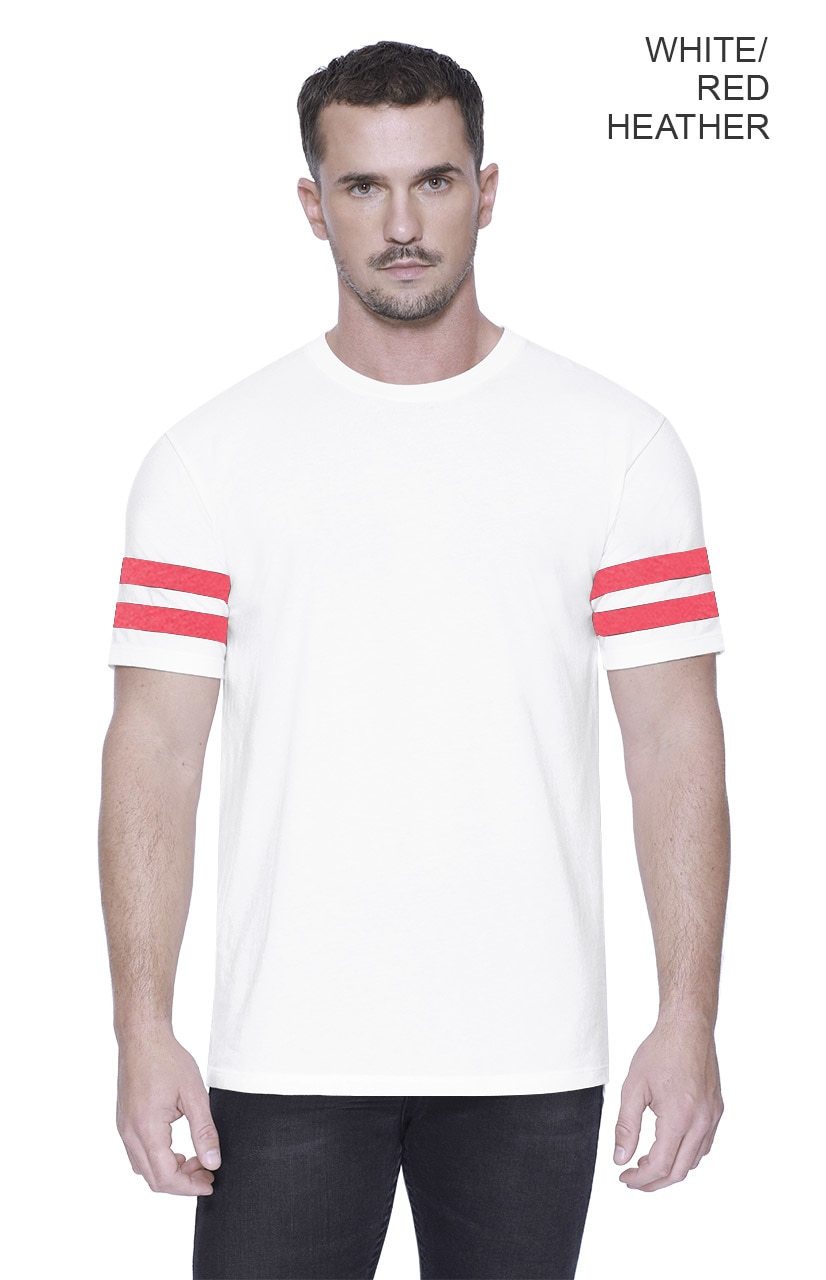 Unisex CVC Stripe Varsity T-Shirt
